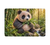Origami Panda in Bamboo Forest Tapis 150 x 100 cm, Doux et Antidérapant | Idée cadeau de Noël : tapis de chambre, avec impression par transfert thermique; pour chambre