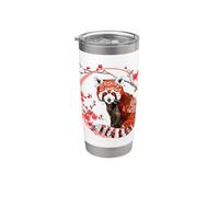 Origami Panda Rouge Kawaii Japon Petits Pandas Chat Ours Gobelet isotherme en acier inoxydable double paroi