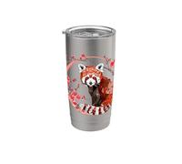 Origami Panda Rouge Kawaii Japon Petits Pandas Chat Ours Gobelet isotherme en acier inoxydable double paroi