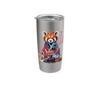 Origami Panda Rouge Kawaii Kimono Petits Pandas Chat Ours Gobelet isotherme en acier inoxydable double paroi