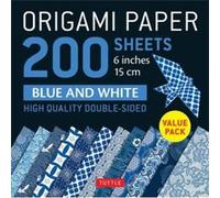 Origami Paper 200 Sheets Blue and White: 6 inches 15 Cm: High-Quality Double Sided