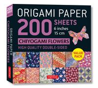 Origami Paper Chiyogami Flowers: Tuttle Origami Paper: Double Sided Origami Sheets Printed With 12 Different Designs - Instructions for 6 Projects Included