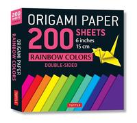 Fuel Papier origami Origami Paper – 200 feuilles, couleurs arc-en-ciel, 15 cm – Tuttle Publishing