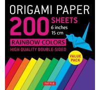Fuel Papier origami Origami Paper – 200 feuilles, couleurs arc-en-ciel, 15 cm – Tuttle Publishing