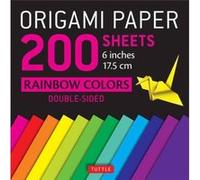 Fuel Papier origami Origami Paper – 200 feuilles, couleurs arc-en-ciel, 15 cm – Tuttle Publishing