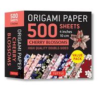 Origami Paper 500 Sheets Cherry Blossoms: High-quality Double-Sided, 4 inches 10 cm