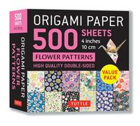 Origami Paper 500 sheets Flower Patterns 4" 10 cm /anglais
