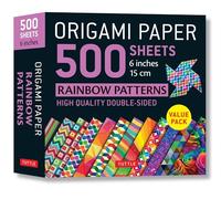 Origami Paper 500 Sheets Rainbow Patterns 6 inches - 15 cm: Tuttle Origami Paper: High-Quality Double-Sided Origami Sheets Printed With 12 Different Designs (Instructions for 6 Projects Included)