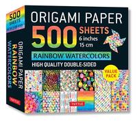Origami Paper 500 Sheets Rainbow Watercolors 6 in 15 Cm: Tuttle Origami Paper: High Quality Double-Sided Origami Sheets Printed With 12 Different Designs - Instructions for 5 Projects Included