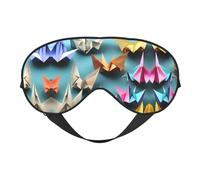 Origami Paper Crane Print Masque pour les Yeux Doux - Sommeil Confortable Élastique Ombrage Nuit Couvre Yeux pour Voyage Méditation