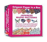 Origami Paper in a Box - Japanese Washi Patterns: 200 Sheets of Tuttle Origami Paper: 6x6 Inch Origami Paper Printed With 12 Different Patterns: 32-page Instructional Book of 10 Projects