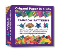Origami Paper in a Box Rainbow Patterns: 200 Sheets of Tuttle Origami Paper: 6x6 Inch High-quality Origami Paper Printed With 12 Different Patterns: 32-page Instructional Book of 12 Projects