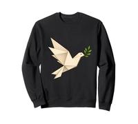 Origami Peace Dove Olive Branch Minimaliste Design Sweatshirt