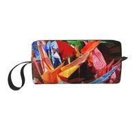 Origami Sac de Maquillage Imprimé Grues en Papier avec Poignée Léger Portable Organisateur Cosmétique pour Voyage, Gym & Usage Quotidien - Cadeau pour Femmes Filles, blanc, Taille unique, Trousse de