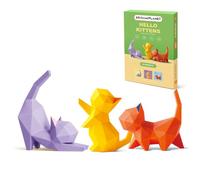 ORIGAMIPLANET Kit de bricolage 3D en origami 3 pièces - Sculpture en papier origami mignon pour enfants et adultes, emballage cadeau, décoration d'intérieur et soulagement du stress, assemblage facile