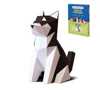 ORIGAMIPLANET Kit de bricolage en origami 3D pour chiot - Sculpture en papier origam amusant pour enfants et adultes, cadeau idéal pour les amoureux des chiens et décoration d'intérieur unique