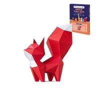 ORIGAMIPLANET Kit de papier origami 3D renard rouge, jouets origami créatifs, cadeaux pour adolescents, adolescents et adultes, modèles d'animaux mignons 3D, kit de bricolage unique fait à la main