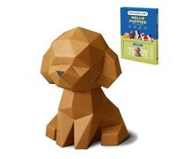 ORIGAMIPLANET Teddy Kit de bricolage en papier origami 3D, facile à faire soi-même, sculpture de chiot en papier prédécoupé, modèle pour adultes, animal mignon, fait à la main, kit cadeau pour