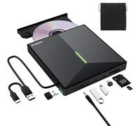 ORIGBELIE Lecteur CD/DVD Externe pour Ordinateur Portable, Lecteur DVD USB 3.0 avec 4 Ports USB et 2 emplacements pour Carte TF/SD, Lecteur CD/DVD +/-RW Portable graveur Lecteur graveur pour PC de