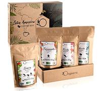 Origeens CAFE GRAIN 1kg BIO - Café en Grain Arabica - Coffret café dégustation, Torréfaction Artisanale, 4x250g - Idée Cadeau