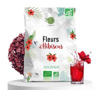 ORIGEENS HIBISCUS BIO 1kg Grade Supérieur | Fleur Hibiscus pour Bissap, Karkadé, Thé glacé, Infusion et Tisane | Infusion Detox Drainante | Fleurs d'Hibiscus Séchées Bio
