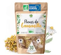 ORIGEENS INFUSION CAMOMILLE BIO Origine Europe, 100g | Infusion vrac, Tisane Bio Sommeil et Digestion | Fleurs de Camomille Allemande (30 Pyramides)