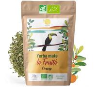 ORIGEENS YERBA MATE BIO à l’Orange 200g | Yerba Maté Orange, en Feuilles, Sans Tige et Non Poudreux | Boisson Energie et Detox