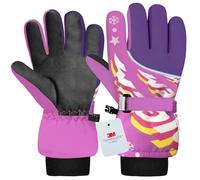 Origem Gant Ski Enfant Imperméable-3M Thinsulate Gant Neige Enfant avec Écran Tactile à 5 Doigts, Gant Chauffantant Antidérapant pour Garçon et Fille de 4 à 14 Ans Snowboard Ski Randonnée