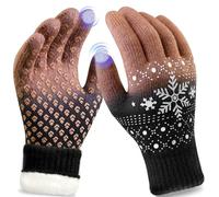 Origem Gants Hiver Homme et Femme, Gants Chauffants Chauds à Écran Tactile Doublés de Polaire Tricotée, Gants Thermiques pour la Conduite, la Course à Pied, le Cyclisme et le Ski par Temps Froid