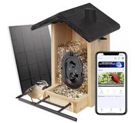 Origem Mangeoire à Oiseaux avec Caméra, 3L Mangeoire Oiseaux Extérieur avec Détection Automatique et Notifications Instantanées, Vision Nocturne en Couleur, 3W Panneau Solaire et Stockage Cloud