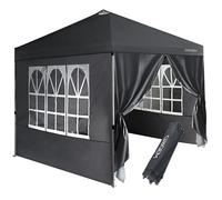 Origem Tonnelle Pliante 3x3 Imperméable & 2,5 x 2,5m & 3x6m avec Parois Latérales, Barnum Montage en Un Geste & Sac de Rangement à roulettes, Tonnelle de Jardin Exterieur, Idéal pour Camping