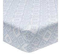 Origin - Drap Housse imprimé en Lyocell, Malo - 140 x 190 cm - Bleu - - Lyocell - Bonnet 28 cm - Entretien Facile
