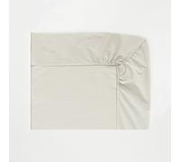 Drap housse fines rayures en bambou Crème Blanc 160 x 200 cm