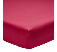 ORIGIN Écorce Drap Housse, Bambou, Rouge, 140 x 190 cm