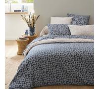 Origin Housse de Couette imprimée en Lyocell, Margot, 240 x 220 cm, Bleu et Beige