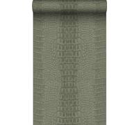 Origin papier peint peau de crocodile vert olive grisé 53 cm x 10.05 m Wallcoverings