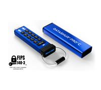 ORIGIN STORAGE iStorage datAshur PRO+C 256GB | Secure USB Type-C Memory Stick | FIPS 140-3 Level 3 pending | PIN protected | Type C-A adapter
