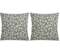 Origin Taie d'oreiller imprimée en Bambou, Emma, 63 x 63cm, Vert Kaki (Lot de 2)