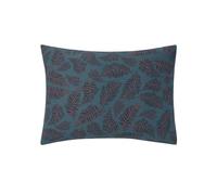 Origin Taie d'oreiller imprimée en Bambou, Iris, 50 x 70cm, Bleu Paon