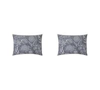 Origin Taie d'oreiller imprimée en Lyocell, Hortense, 50 x 70cm, Gris Anthracite (Lot de 2)
