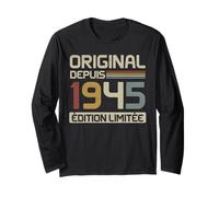 Original 1945 Cadeau Anniversaire 80 Ans tshirt anniv 80 ans Manche Longue