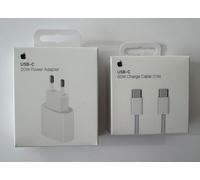 ORIGINAL APPLE CHARGEUR 20W USB C iPhone 15/16 + CABLE APPLE USB-C TO C NEUF