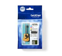 Brother LC421XL Value Pack Lot de 4 Cartouches d'encre XL Noir/Jaune/Cyan/Magenta