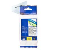 Original Brother TZe-M65 Matt Label Tape White on Clear - 36mm Wide x 8m Long