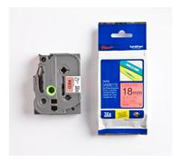 Brother Ruban laminé TZe-441 - 18 mm - Noir sur rouge - 8 m