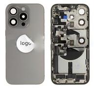 Original Cache Batterie et Vitre Arrière Grade A plus Chassis intermédiare Gris Pulled pour iPhone 15 Pro Gris
