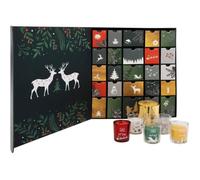 Original Calendrier de l'avent avec 25 Bougies parfumées dans Pots en Verre - Version Noël Multicolor