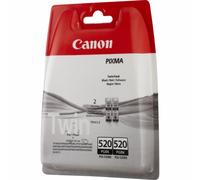 CANON Pack de 2 cartouche dencre - PGI-520BK - Noir - capacite standard blister avec alarme