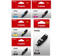 Original Canon PGI-550 + CLI-551 BK C M Y - 5 cartouches o.V.