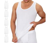 Original Celo Doro Exclusive Lot de 5 débardeurs blancs - maillot de corps pour côtes fines (lisse) - veste de sport - 100% coton - meilleurs standards qualité - pré-rétréci
